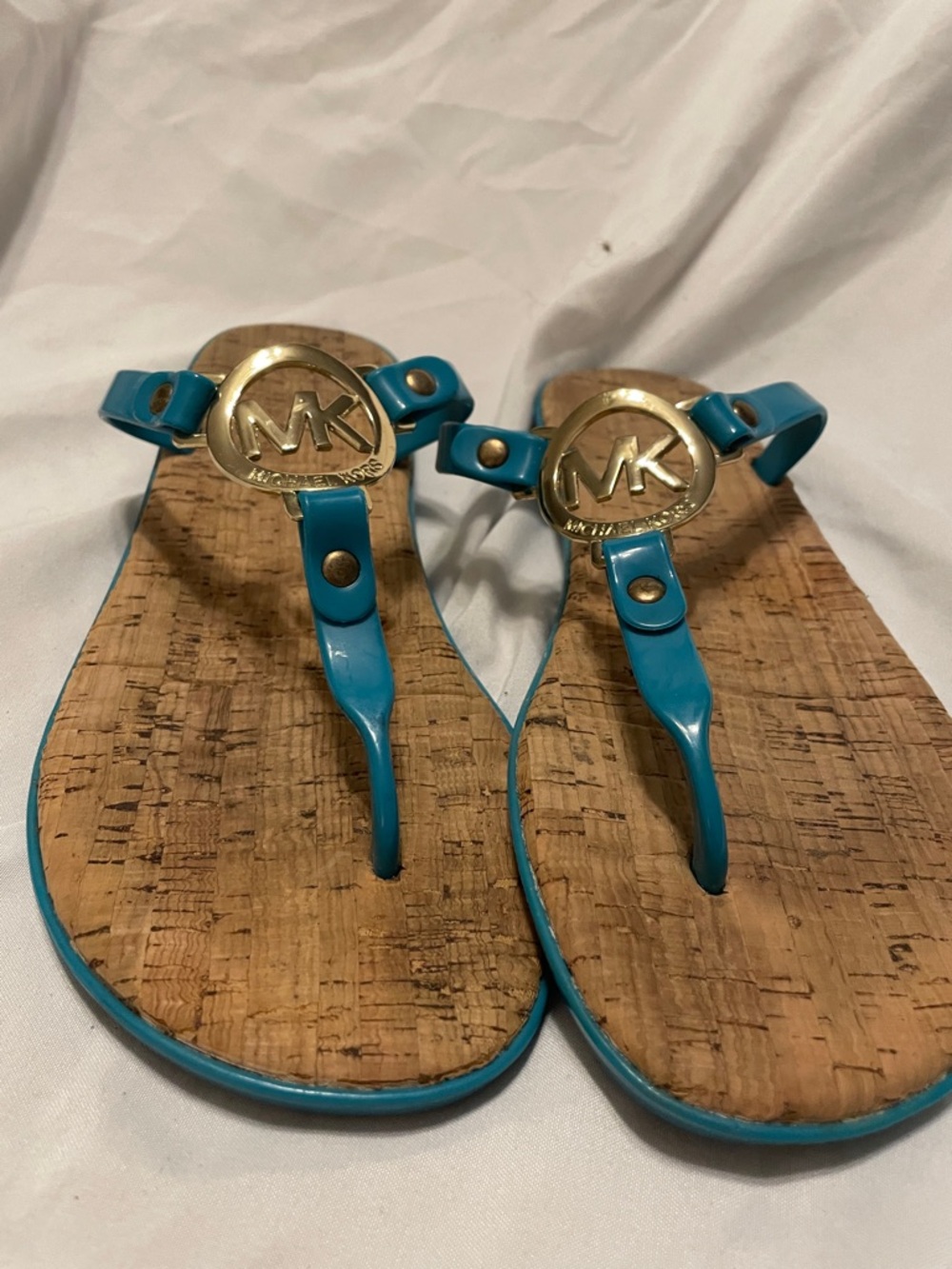 Michael Kors turquoise thong sandals